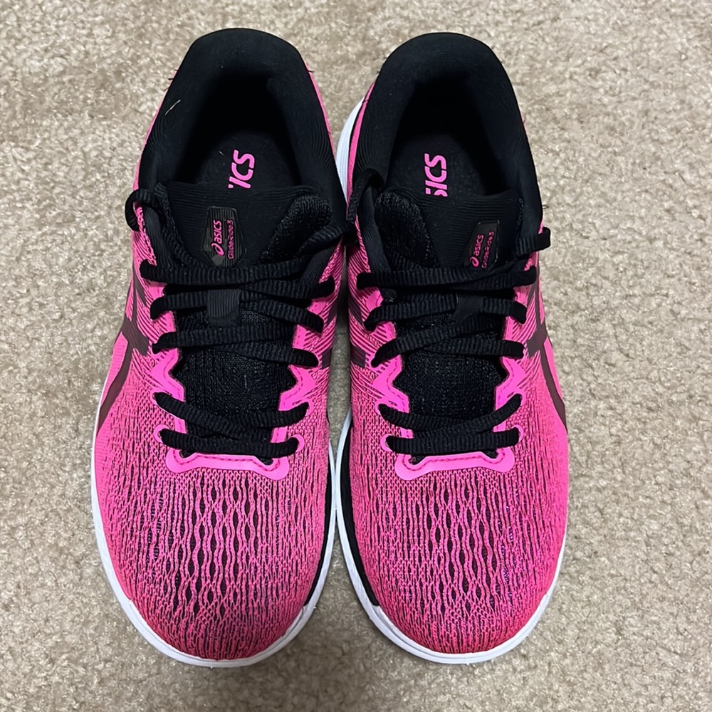 Asics Women's Sneakers in Vibrant Pink and Black